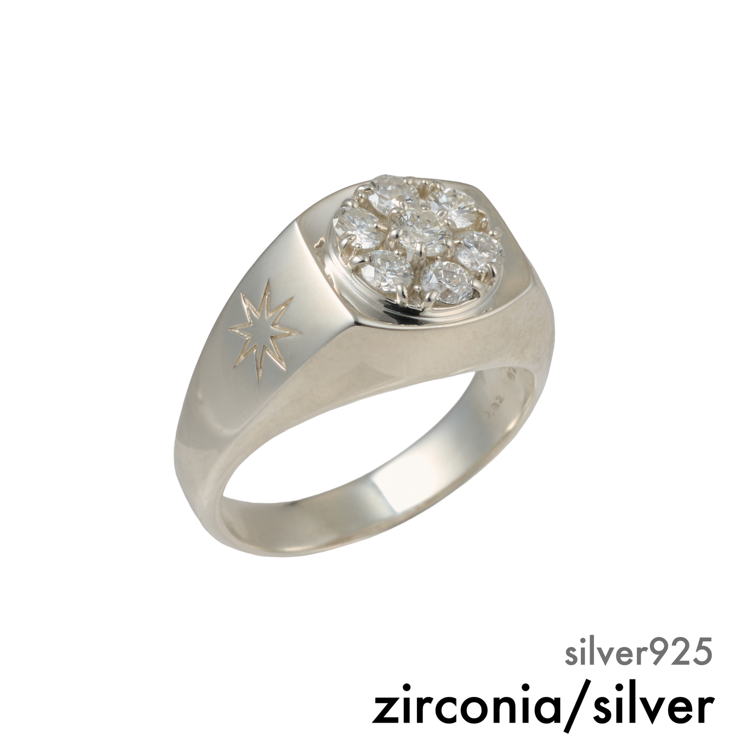 diamond memory ring (zirconia / silver)