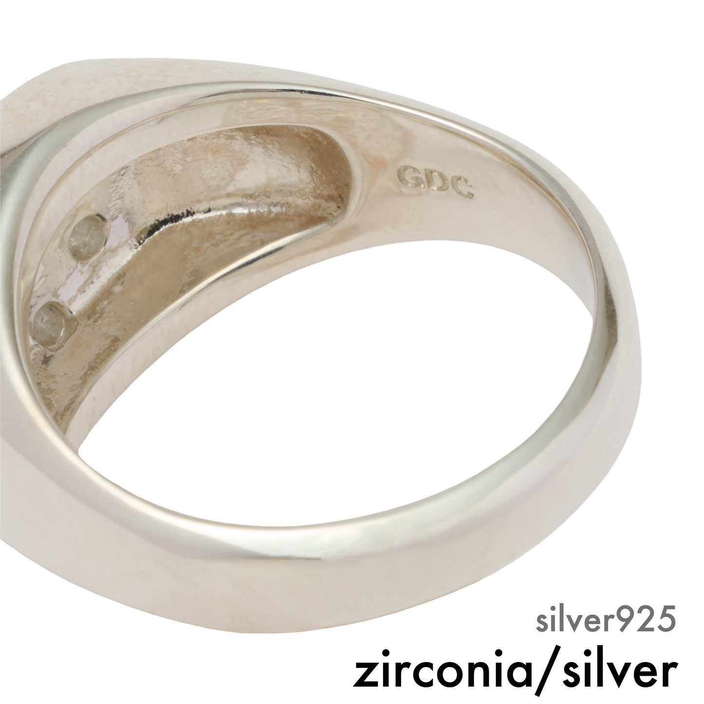 diamond memory ring (zirconia / silver)