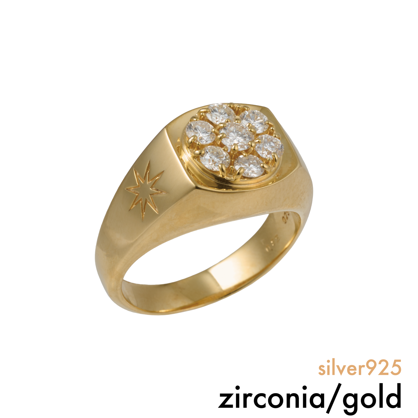 diamond memory ring (zirconia / gold)