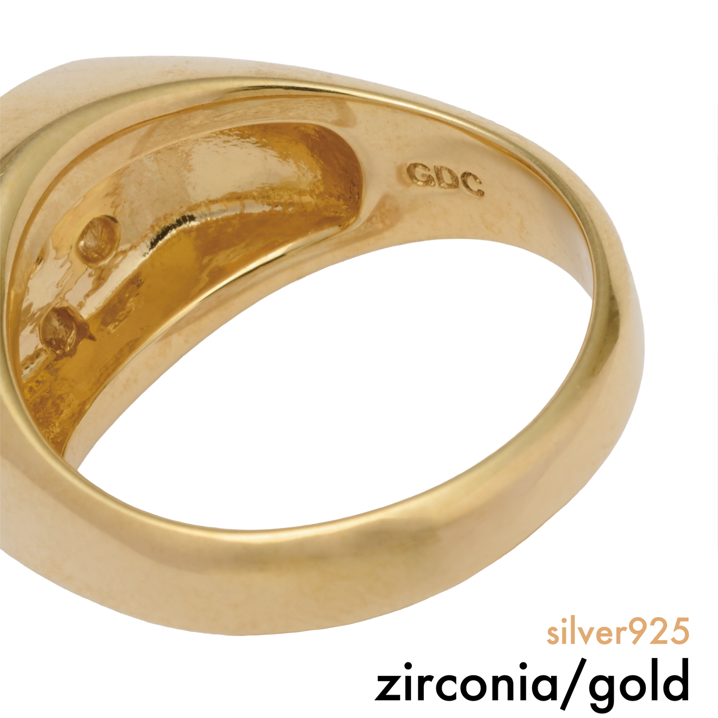 diamond memory ring (zirconia / gold)
