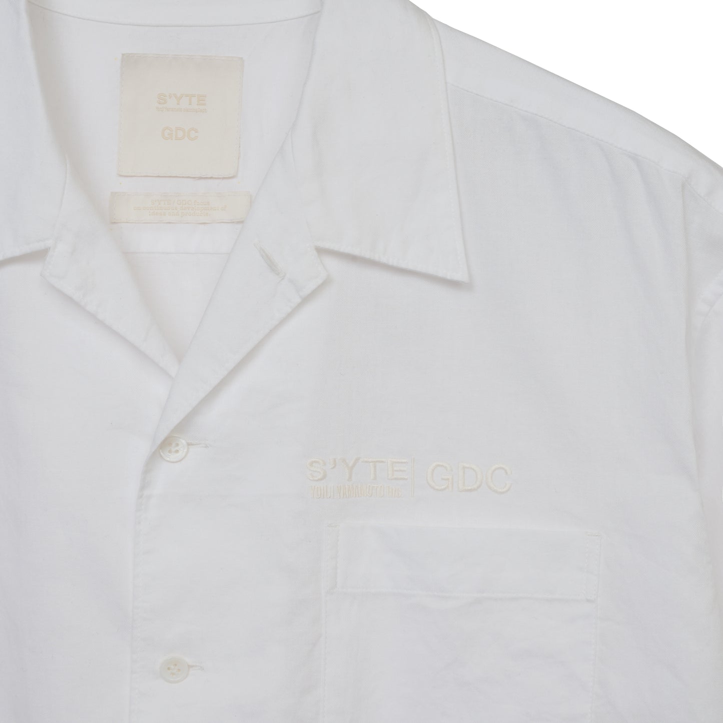 【S’YTE × GDC】EMBROIDERY OPEN COLLAR SHIRTS