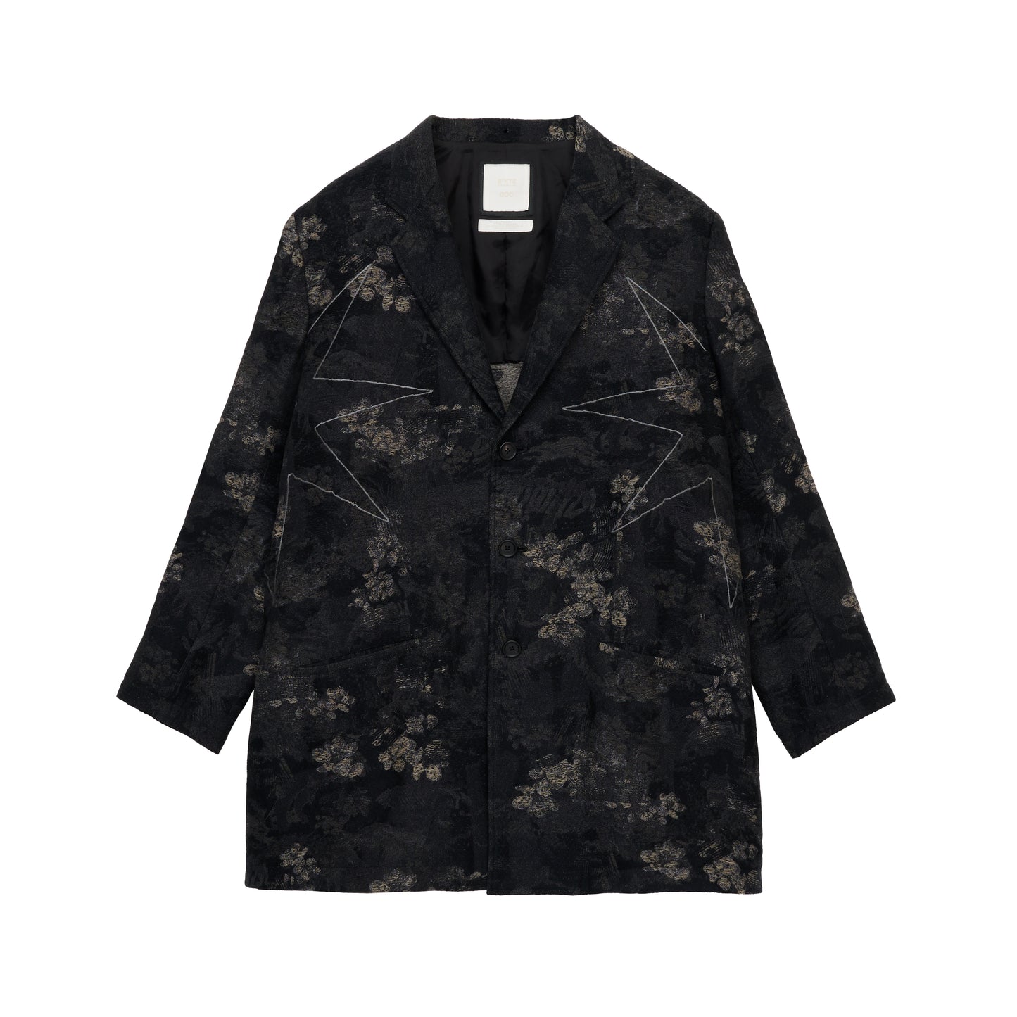 【S’YTE × GDC】FADED FLORAL JACQUARD OCTAGON STAR EMBROIDERY LONG JACKET