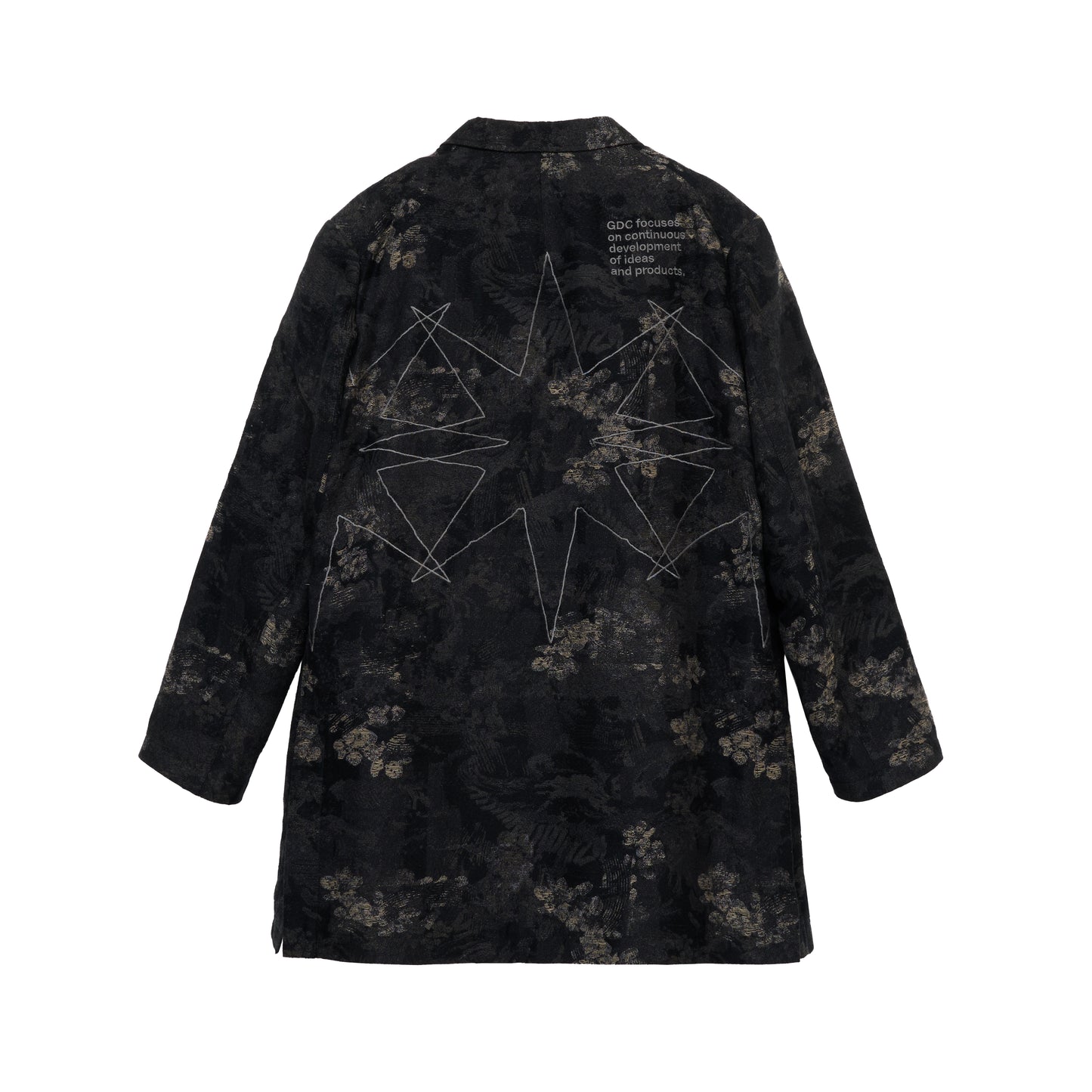 【S’YTE × GDC】FADED FLORAL JACQUARD OCTAGON STAR EMBROIDERY LONG JACKET