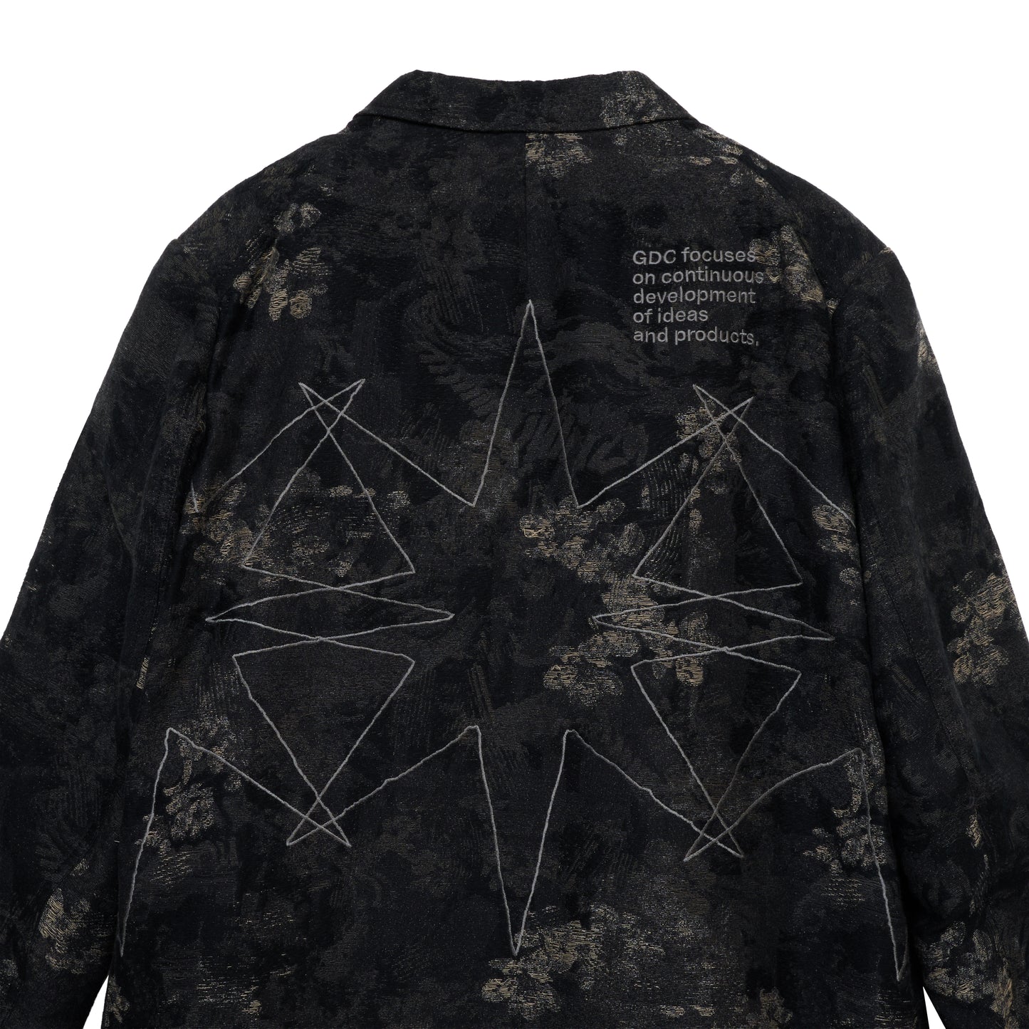 【S’YTE × GDC】FADED FLORAL JACQUARD OCTAGON STAR EMBROIDERY LONG JACKET