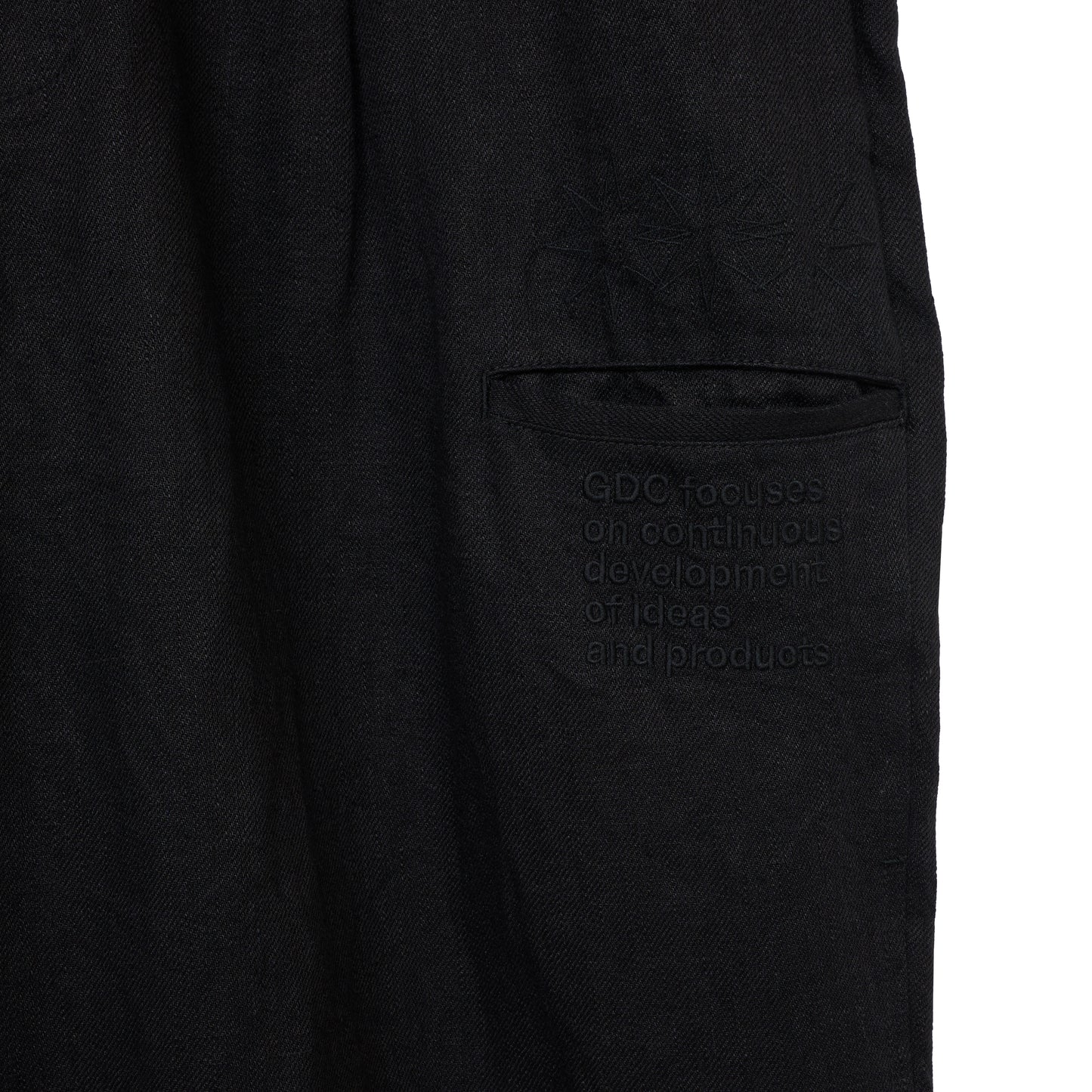 【S’YTE × GDC】VINTAGE LINEN CHINO CLOTH OCTAGON STAR EMBROIDERY WAIST-STRING PANTS