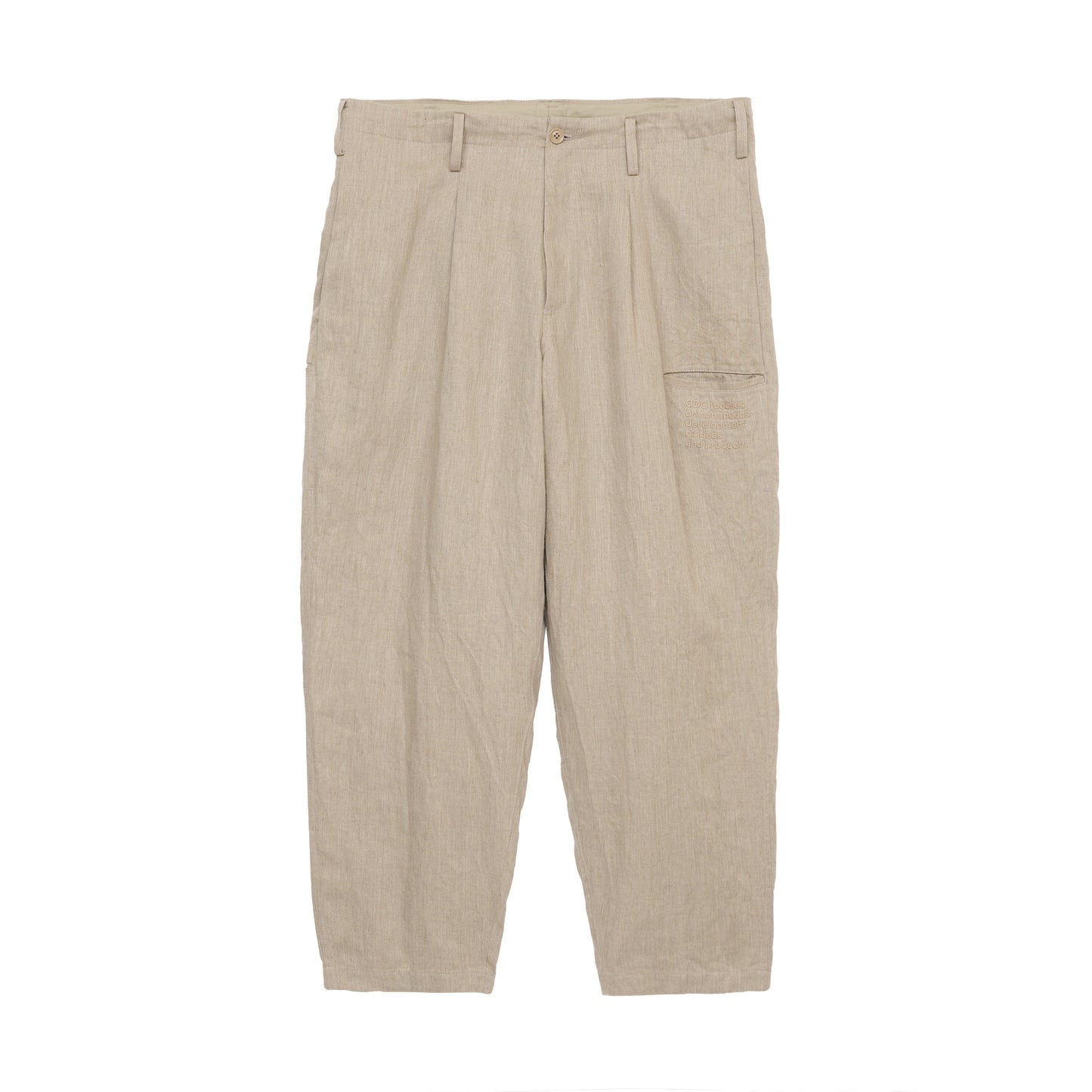 【S’YTE × GDC】VINTAGE LINEN CHINO CLOTH OCTAGON STAR EMBROIDERY WAIST-STRING PANTS