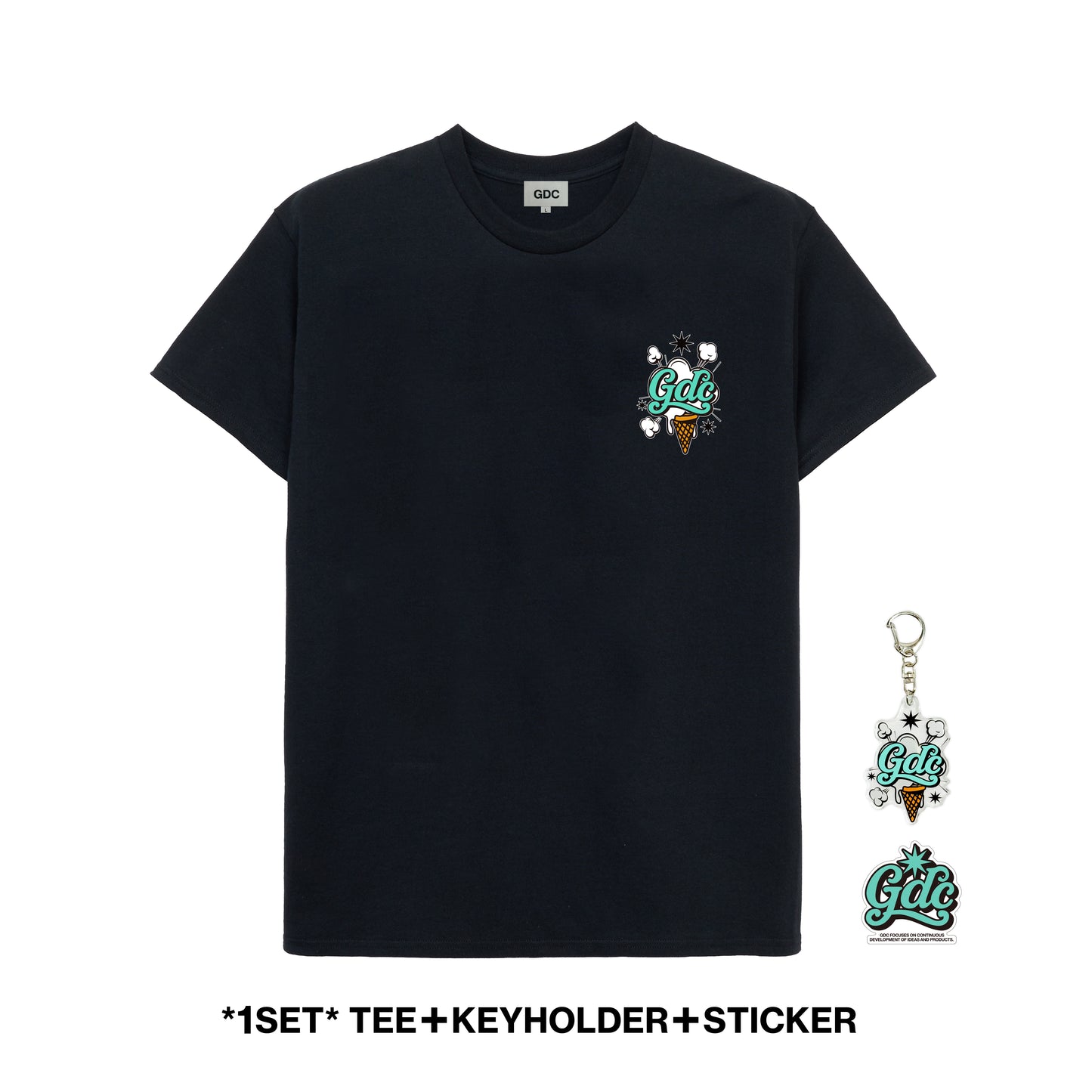 【Lily's icecream®︎ × GDC】tiedye Tee (Tee + key holder+ sticker set)