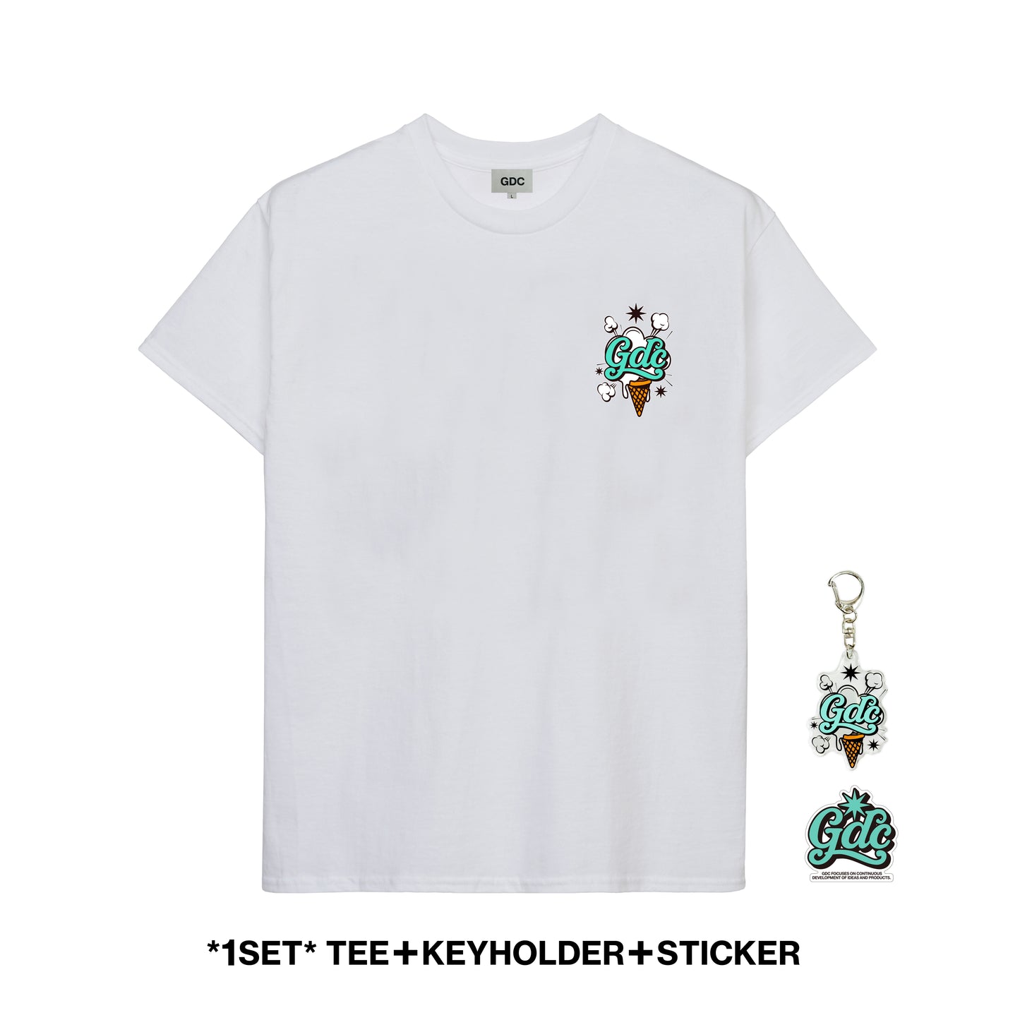 【Lily's icecream®︎ × GDC】tiedye Tee (Tee + key holder+ sticker set)