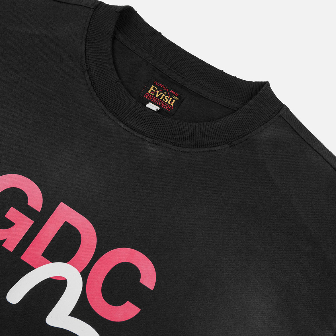 EVISU X GDC DIRTY WASHED LOGO TEE