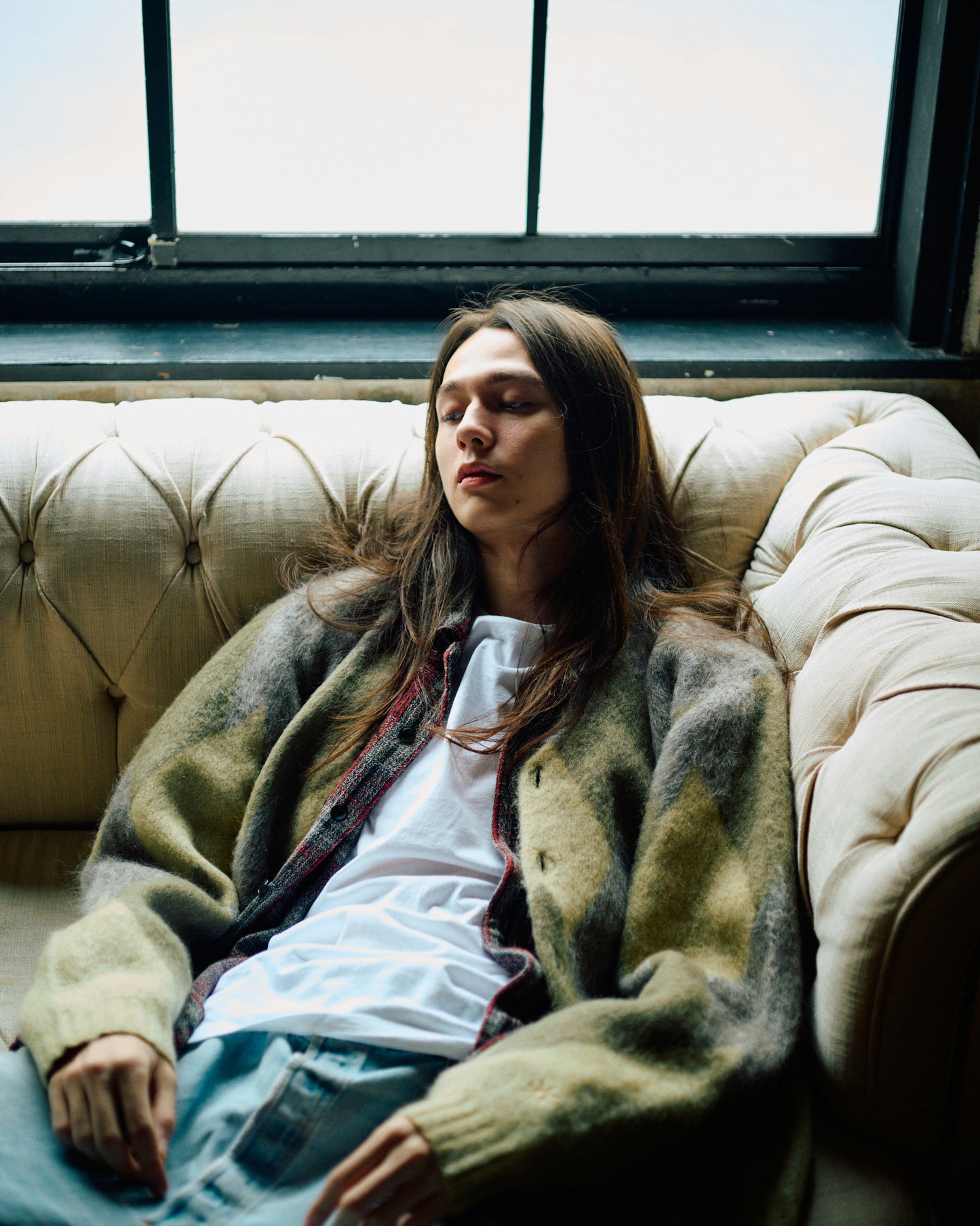 ARGYLE MOHAIR CARDIGAN