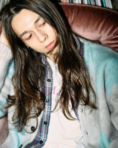 ARGYLE MOHAIR CARDIGAN