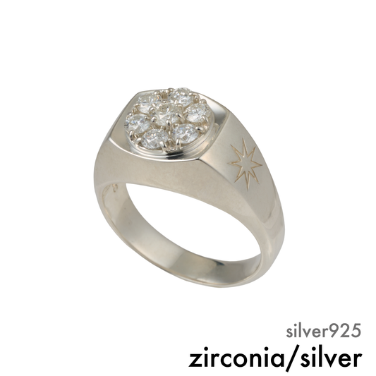 diamond memory ring (zirconia / silver)