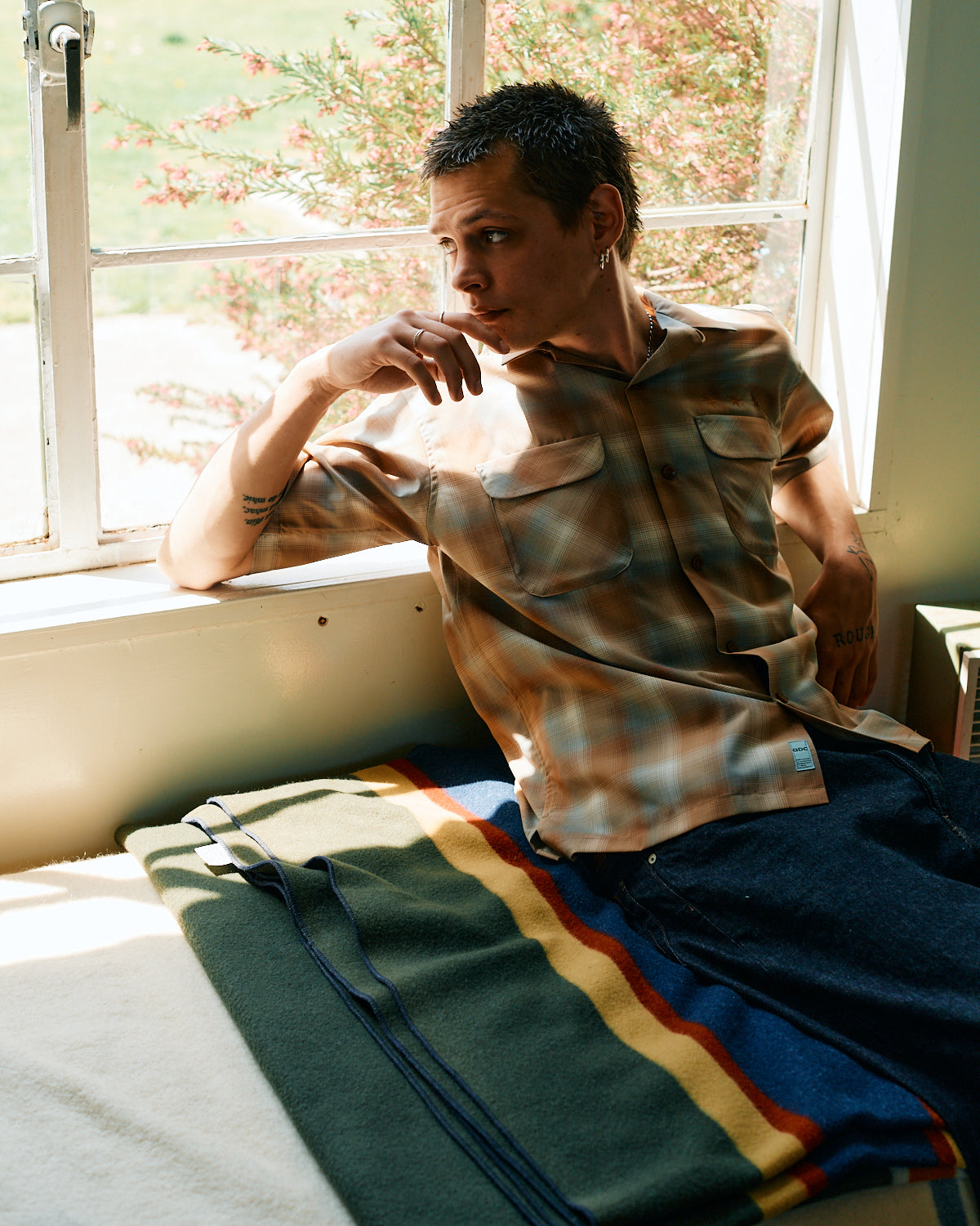 PENDLETON×GDC】Open Collar Shirt S／S