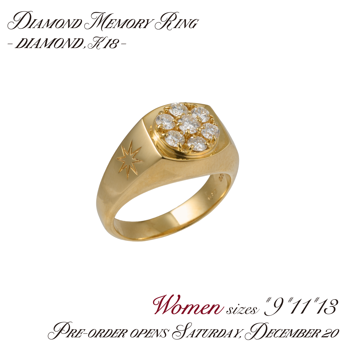 diamond memory ring (diamond / K18) for women（発送予定：2026年3月上旬〜）
