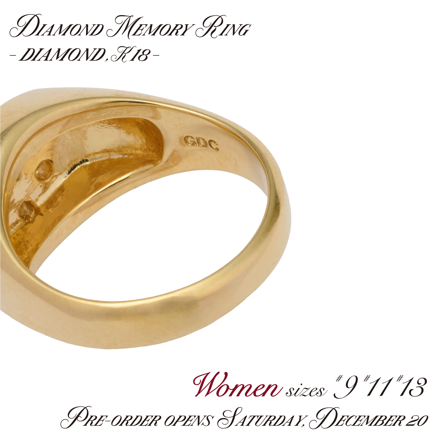 diamond memory ring (diamond / K18) for women（発送予定：2026年3月上旬〜）
