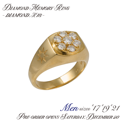 diamond memory ring (diamond / K18) for men（発送予定：2026年3月上旬〜）