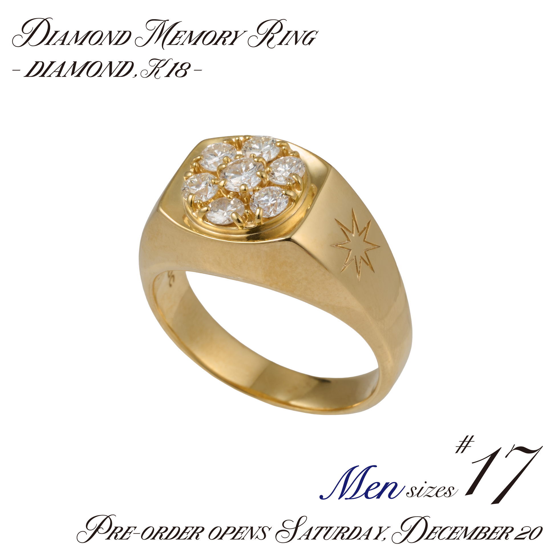 diamond memory ring (diamond / K18) for men（発送予定：2026年3月