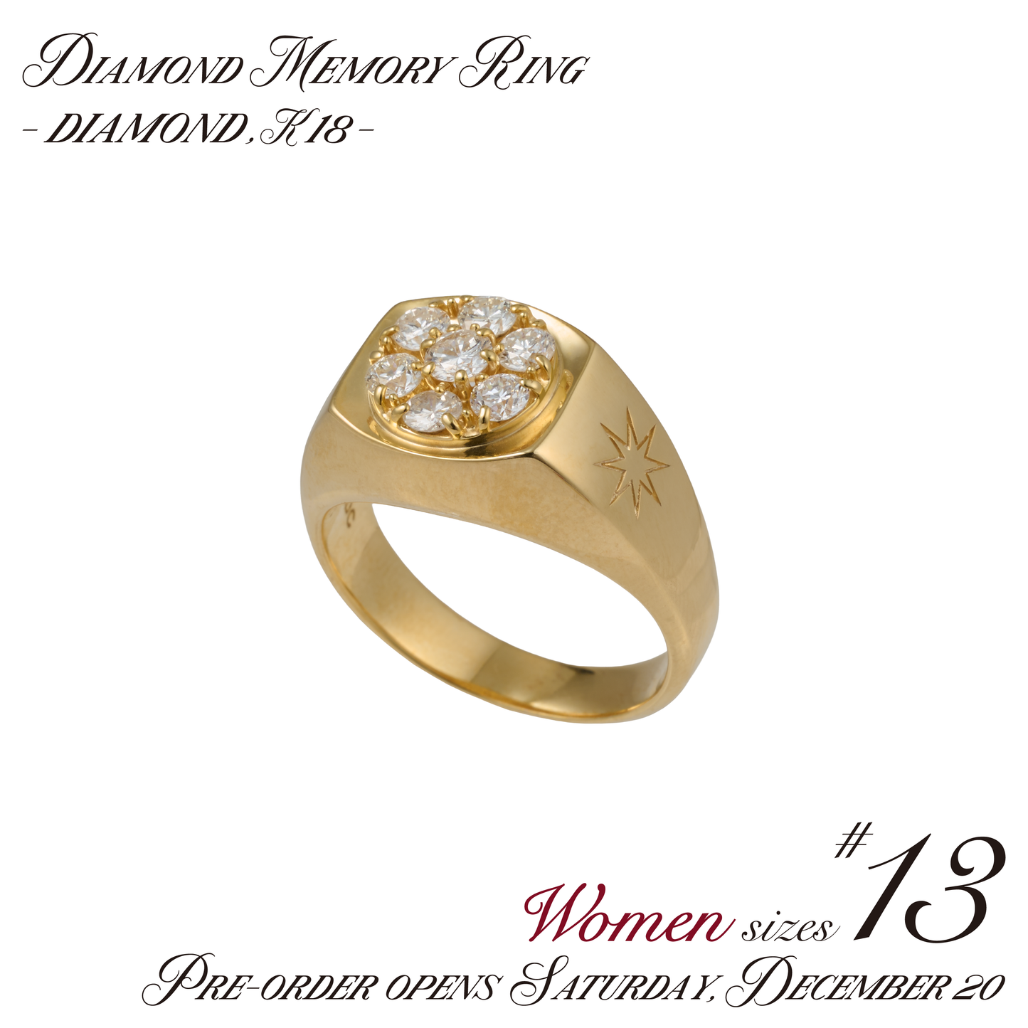 diamond memory ring (diamond / K18) for women（発送予定：2026年3月上旬〜）