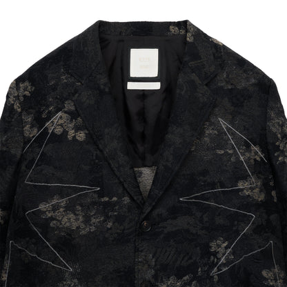 【S’YTE × GDC】FADED FLORAL JACQUARD OCTAGON STAR EMBROIDERY LONG JACKET