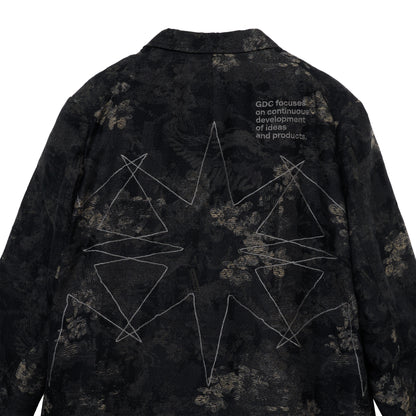 【S’YTE × GDC】FADED FLORAL JACQUARD OCTAGON STAR EMBROIDERY LONG JACKET