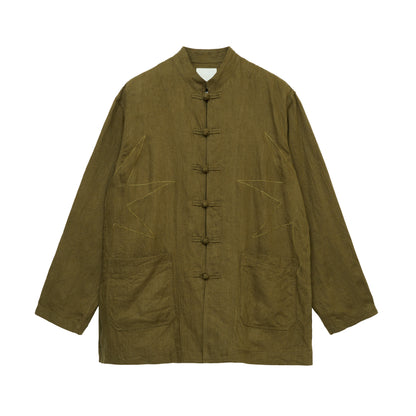 【S’YTE × GDC】VINTAGE LINEN CHINO CLOTH OCTAGON STAR EMBROIDERY CHINA JACKET"