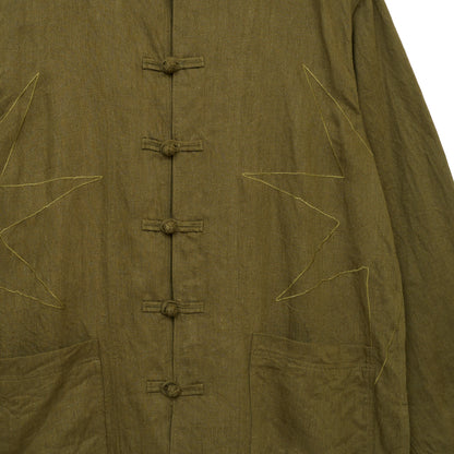 【S’YTE × GDC】VINTAGE LINEN CHINO CLOTH OCTAGON STAR EMBROIDERY CHINA JACKET"