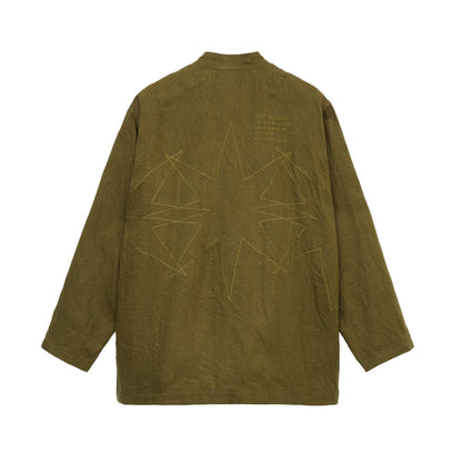 【S’YTE × GDC】VINTAGE LINEN CHINO CLOTH OCTAGON STAR EMBROIDERY CHINA JACKET"