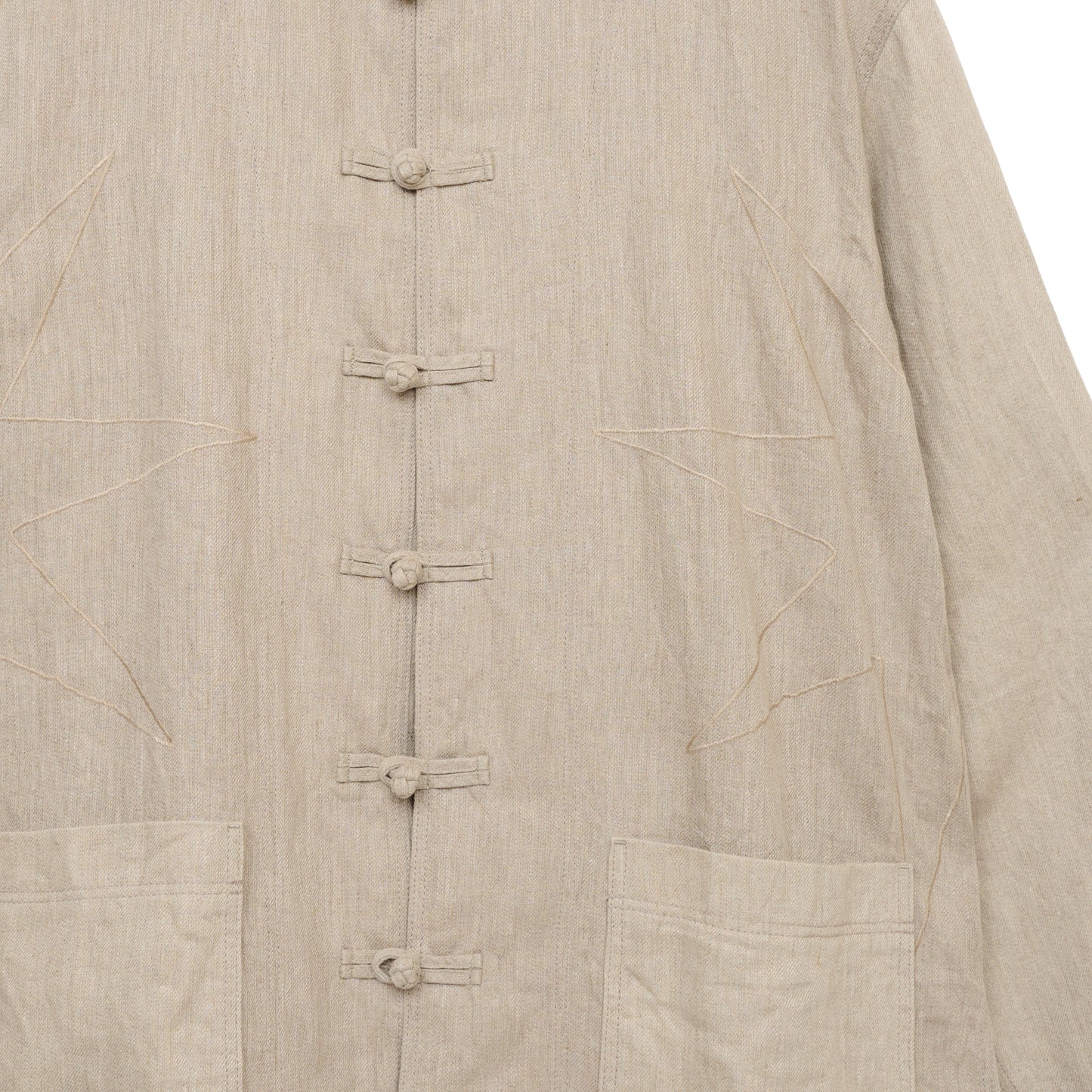 【S’YTE × GDC】VINTAGE LINEN CHINO CLOTH OCTAGON STAR EMBROIDERY CHINA JACKET"