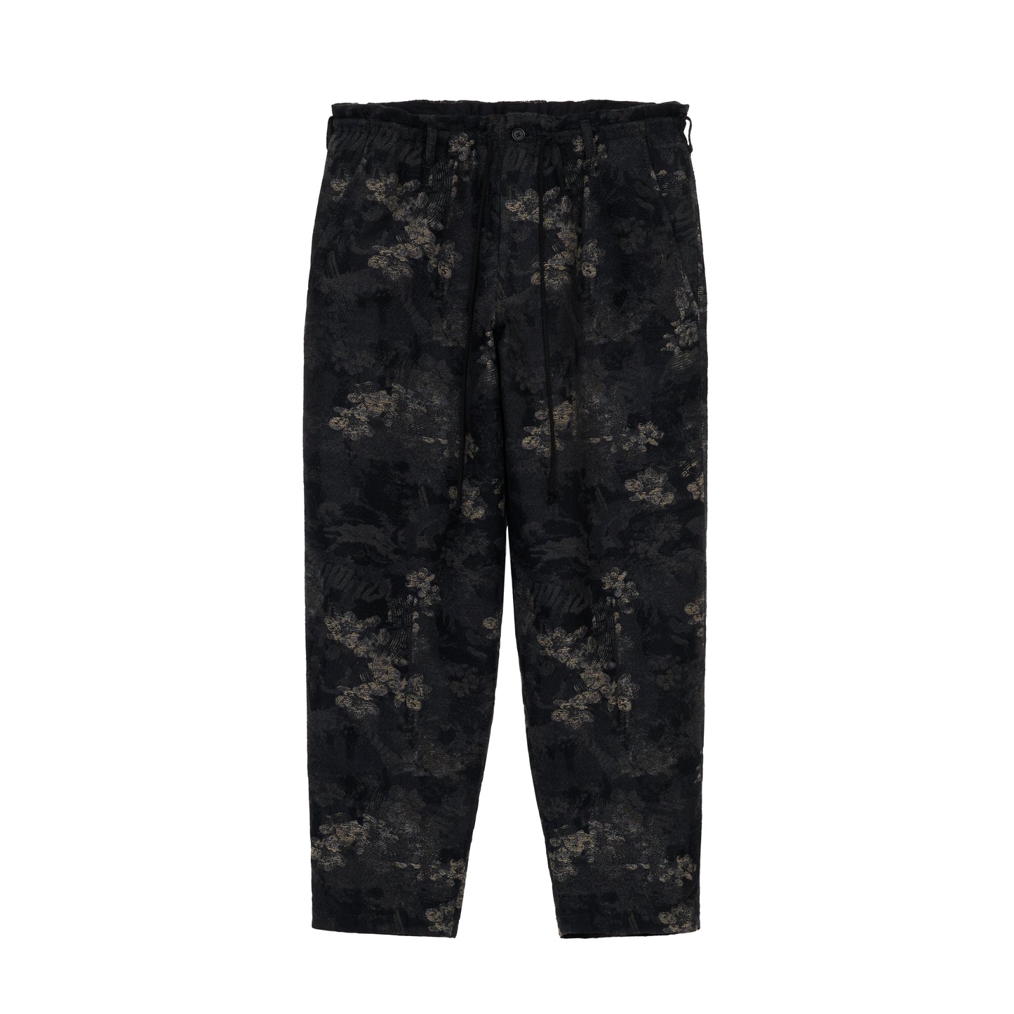 【S’YTE × GDC】FADED FLORAL JACQUARD OCTAGON STAR EMBROIDERY WAIST-STRING PANTS"