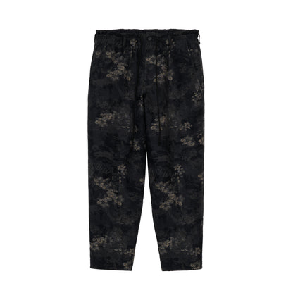【S’YTE × GDC】FADED FLORAL JACQUARD OCTAGON STAR EMBROIDERY WAIST-STRING PANTS"