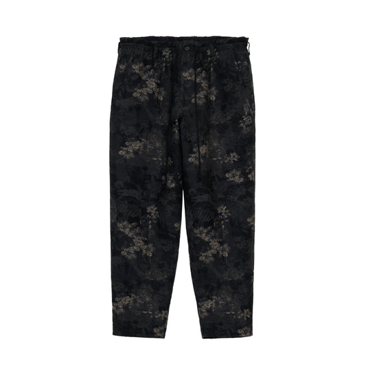 【S’YTE × GDC】FADED FLORAL JACQUARD OCTAGON STAR EMBROIDERY WAIST-STRING PANTS"