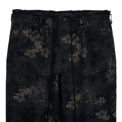 【S’YTE × GDC】FADED FLORAL JACQUARD OCTAGON STAR EMBROIDERY WAIST-STRING PANTS"