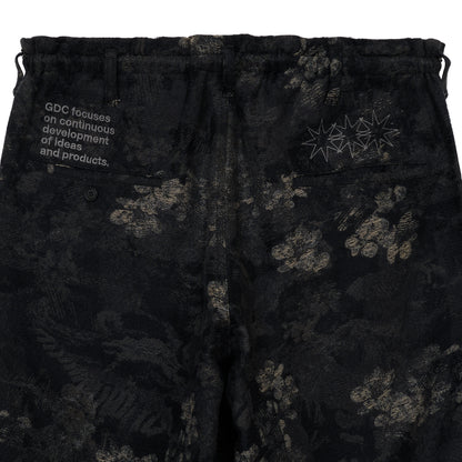 【S’YTE × GDC】FADED FLORAL JACQUARD OCTAGON STAR EMBROIDERY WAIST-STRING PANTS"