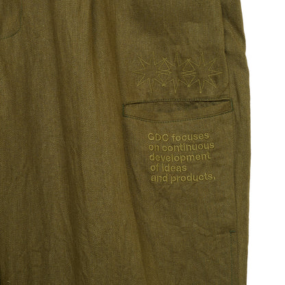 【S’YTE × GDC】VINTAGE LINEN CHINO CLOTH OCTAGON STAR EMBROIDERY WAIST-STRING PANTS