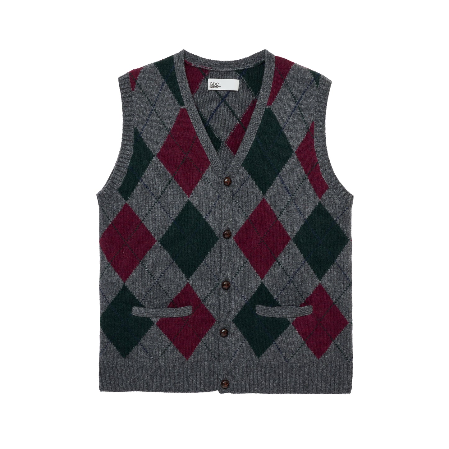 Argyle knit vest