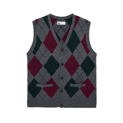 Argyle knit vest