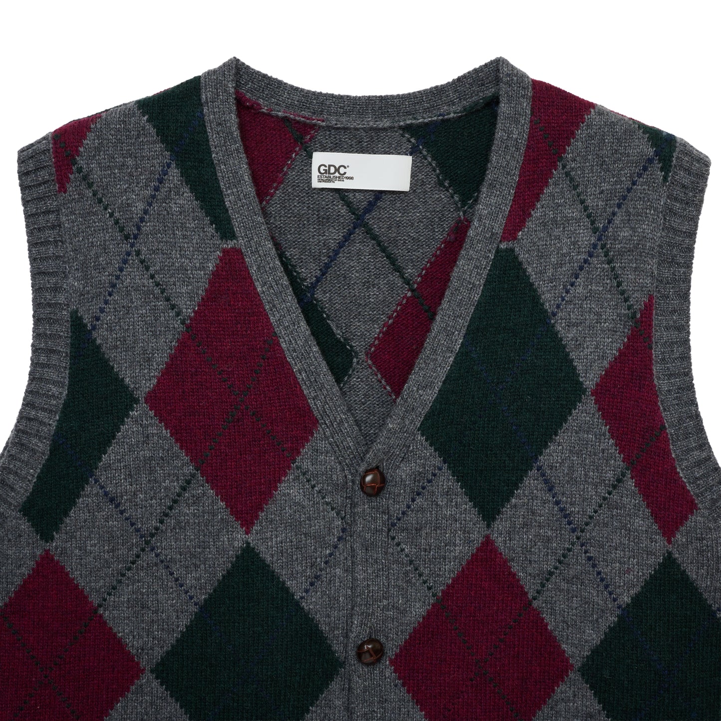 Argyle knit vest