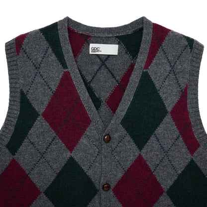 Argyle knit vest