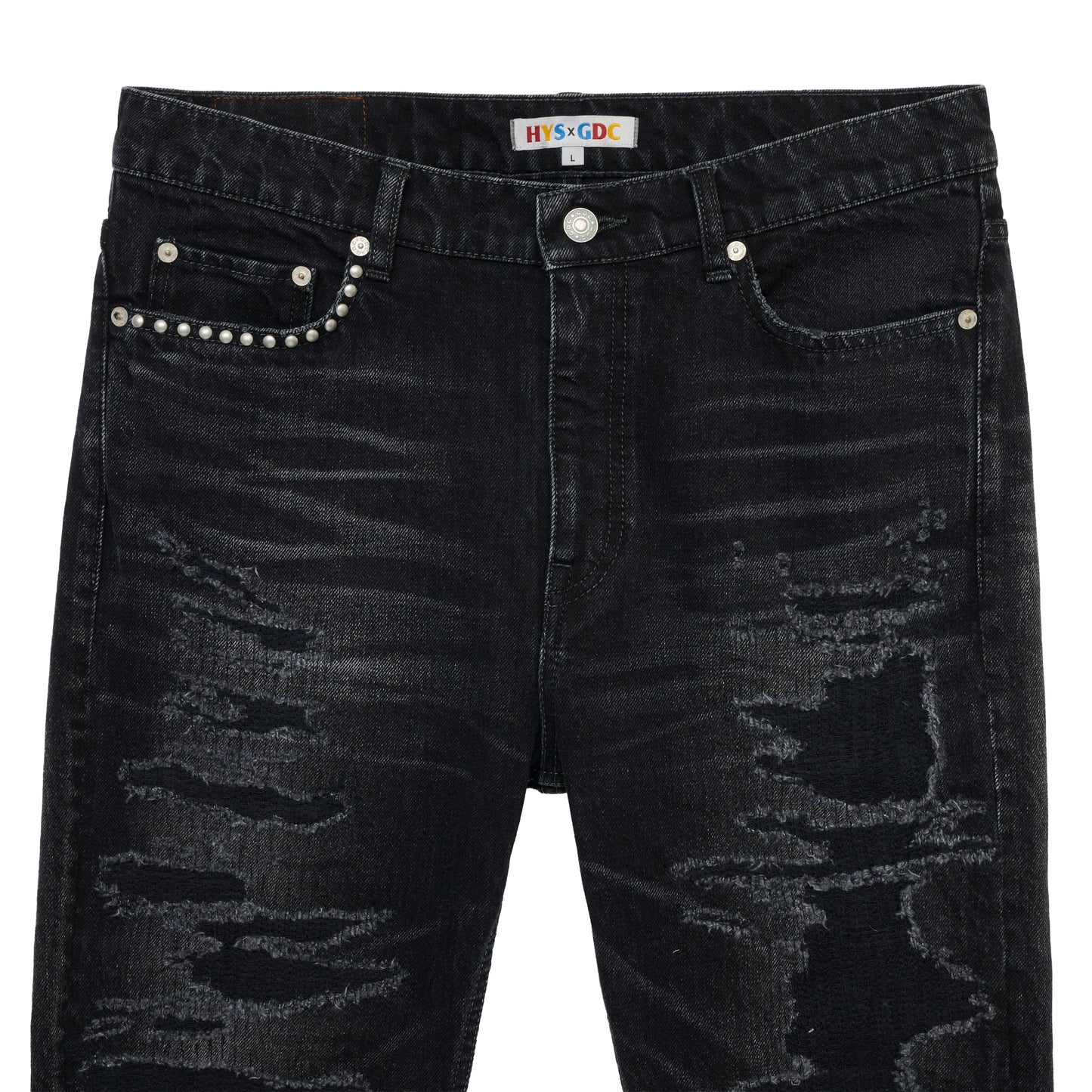 【HYSTERIC GLAMOUR X GDC collabo】Crash & Repair denim
