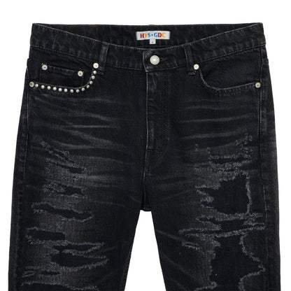 【HYSTERIC GLAMOUR X GDC collabo】Crash & Repair denim