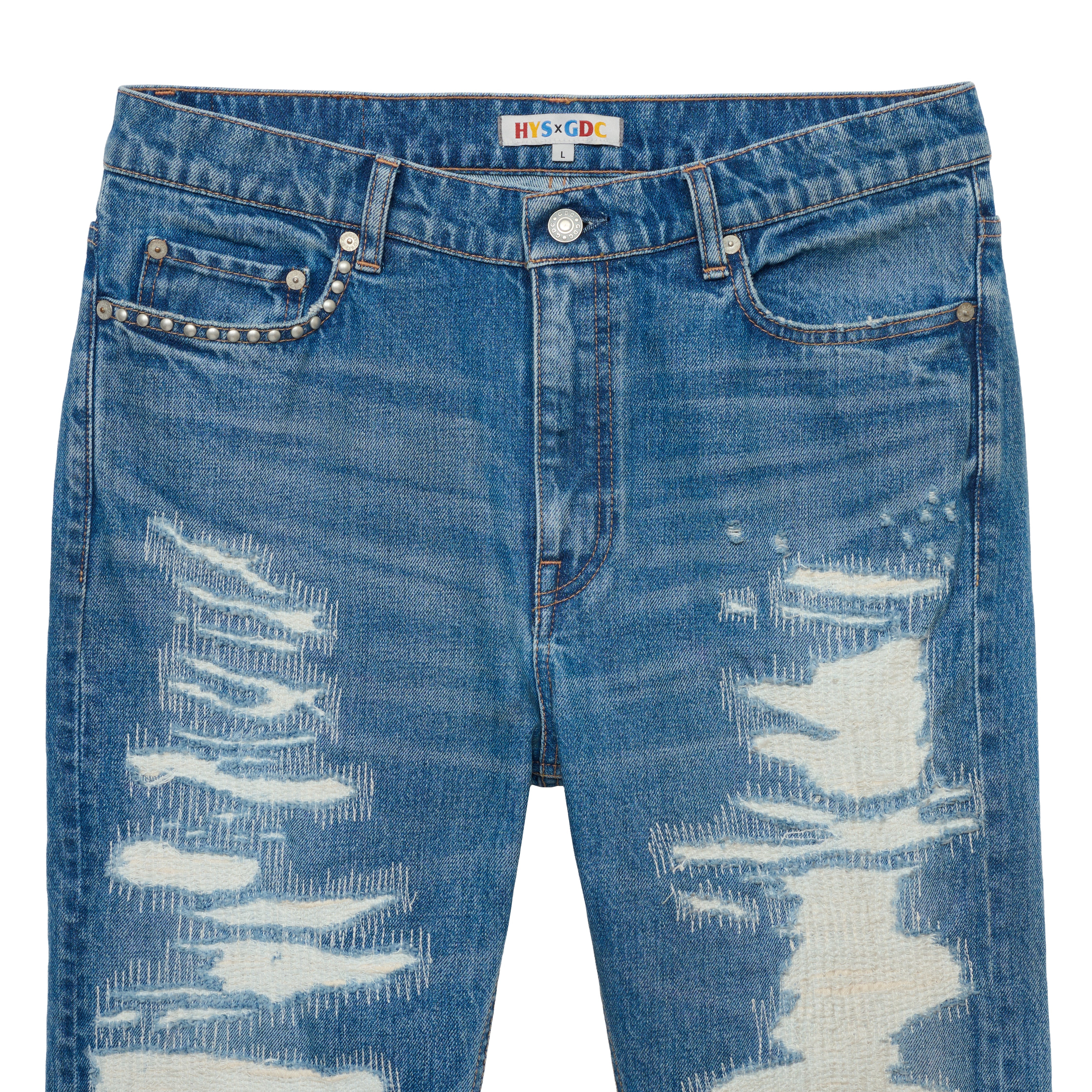 HYSTERIC GLAMOUR X GDC collabo】Crash & Repair denim