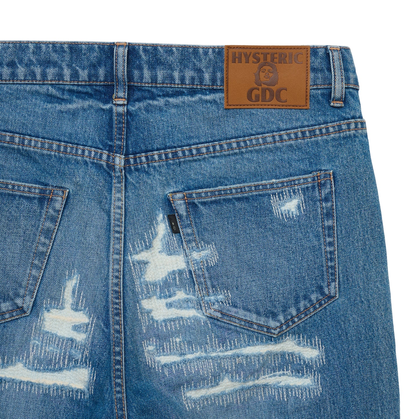 【HYSTERIC GLAMOUR X GDC collabo】Crash & Repair denim