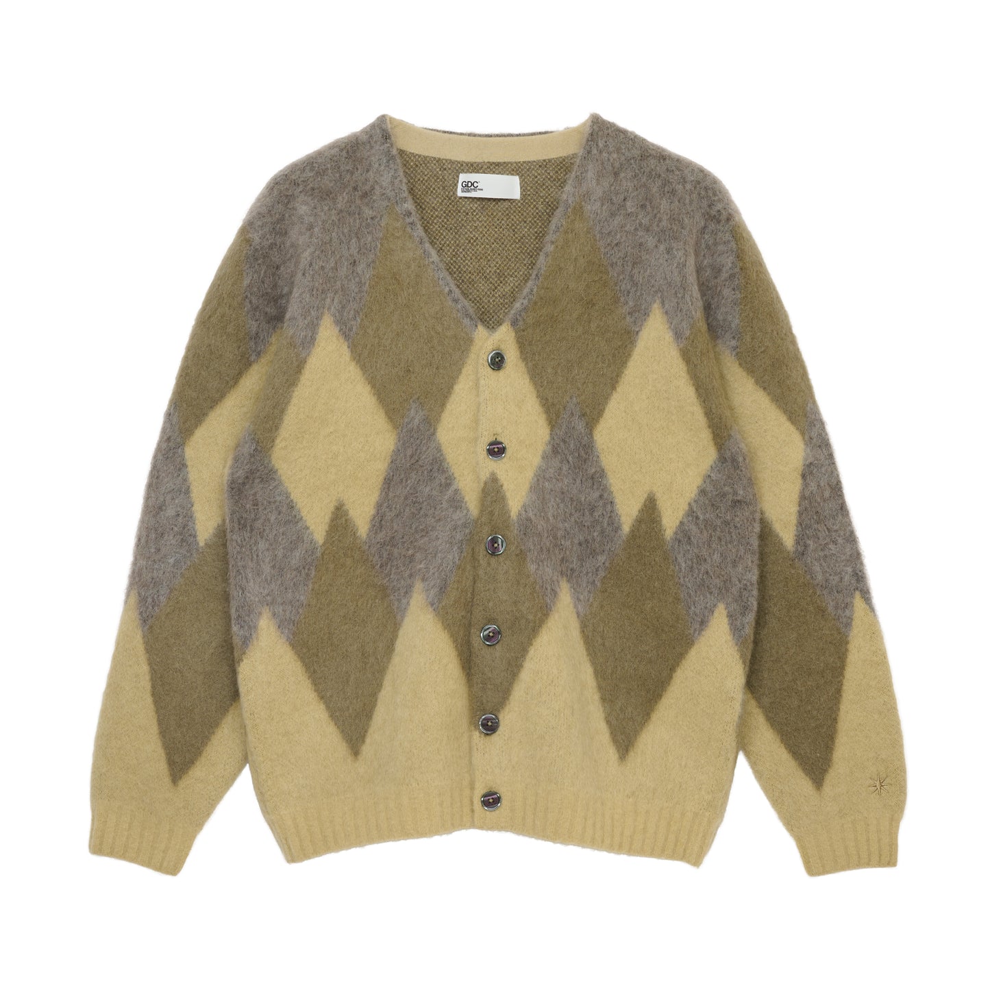 ARGYLE MOHAIR CARDIGAN