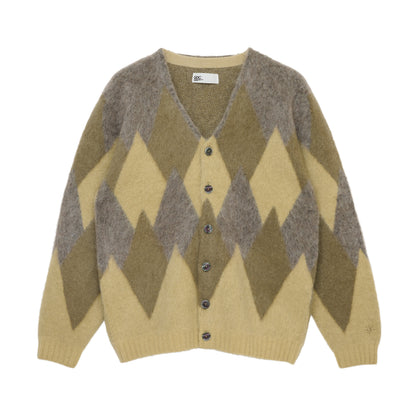 ARGYLE MOHAIR CARDIGAN