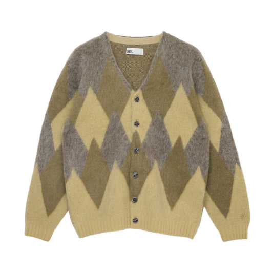 ARGYLE MOHAIR CARDIGAN