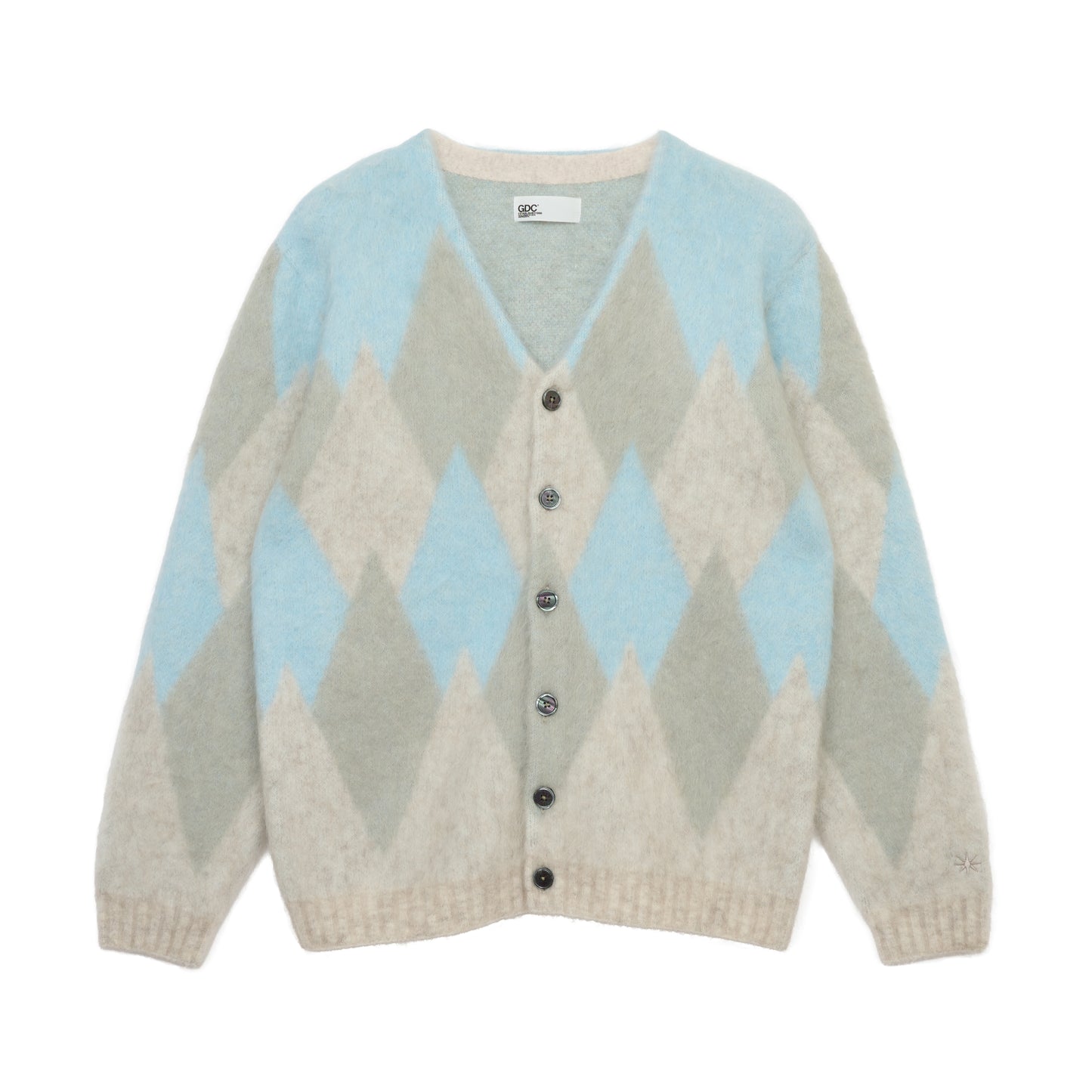 ARGYLE MOHAIR CARDIGAN