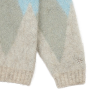 ARGYLE MOHAIR CARDIGAN