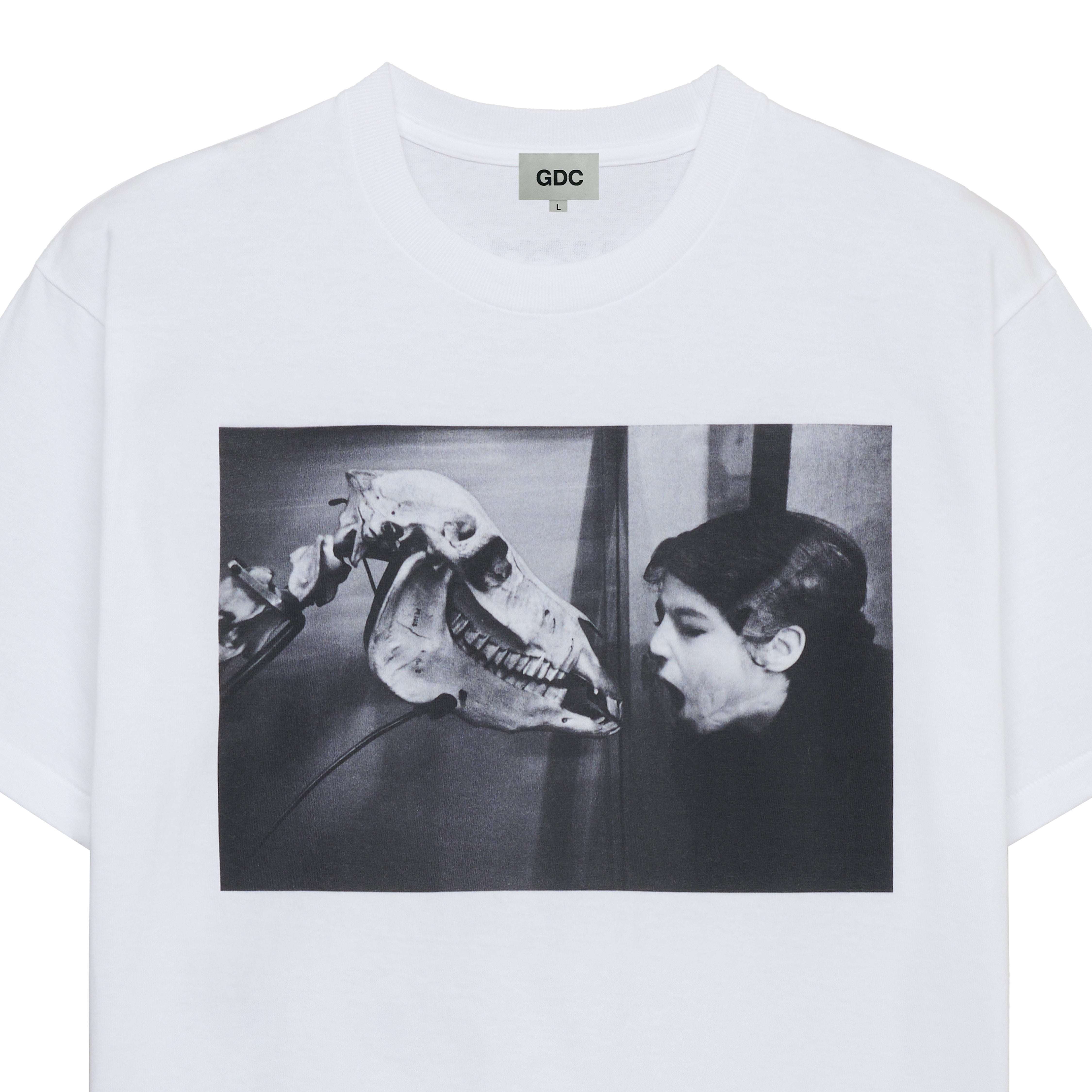 【立木義浩✕GDC】Ahは口を開いて！Tee bone ホワイト　L 立木義浩×GDC】Ahは口を開いて！Tee bone