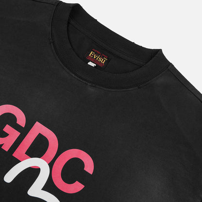 EVISU X GDC DIRTY WASHED LOGO TEE
