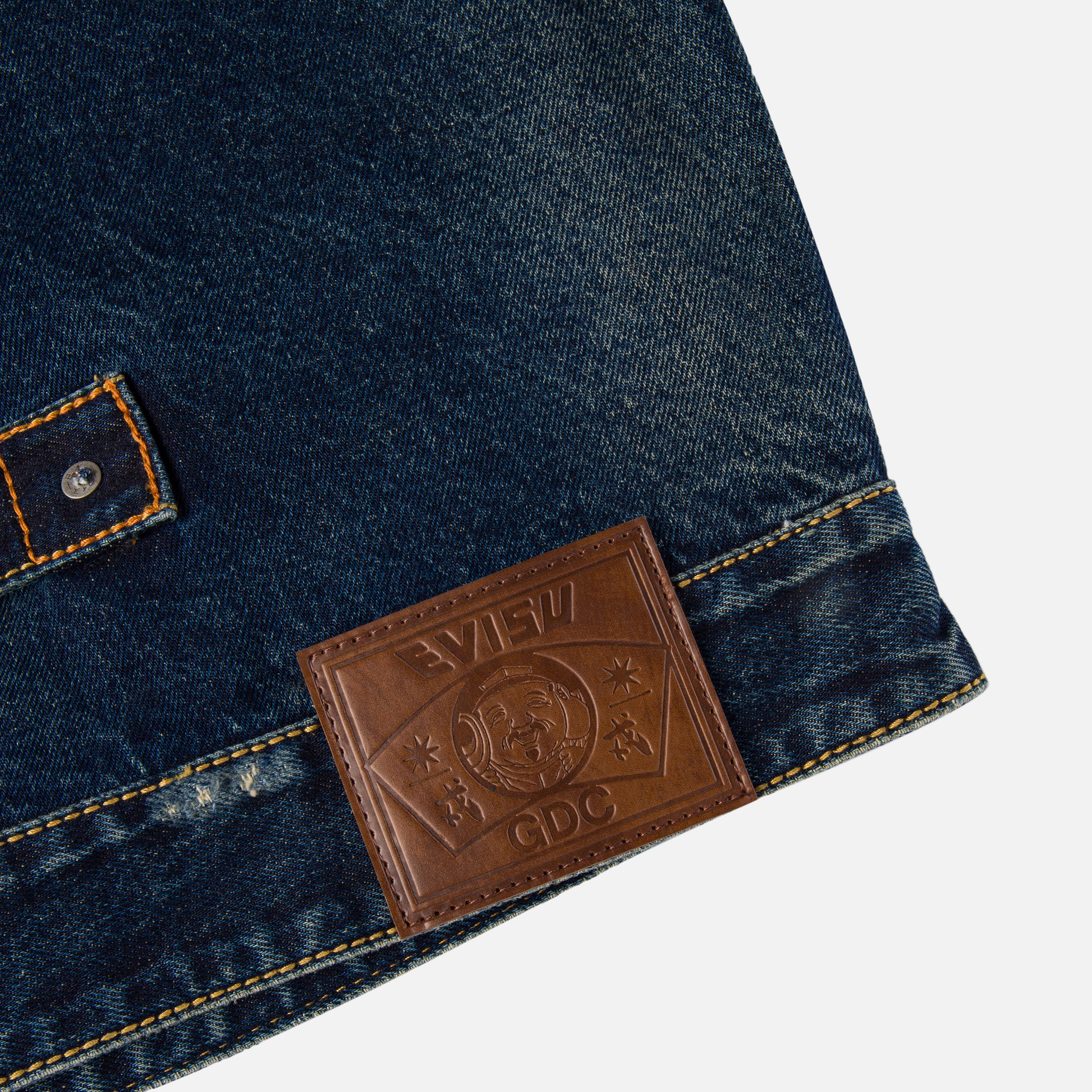 サイズ2 EVISUエヴィスドンナ 1st 2nd 3rd クレイジージージャン EVISU X GDC WASHED TYPE 2 DENIM JACKET